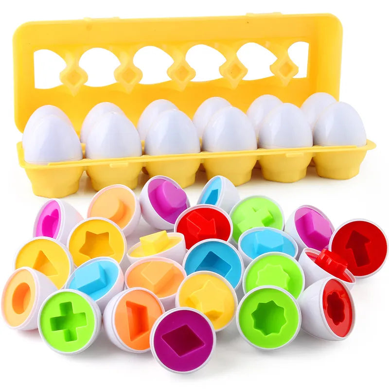 Montessori Learning Educational Math Toy Baby Development Toys Shape Match Smart Eggs Games Sensory Toys For Babies Easter Gifts