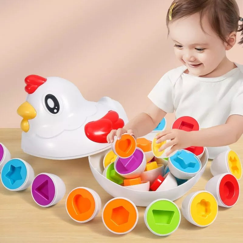 Montessori Learning Educational Math Toy Baby Development Toys Shape Match Smart Eggs Games Sensory Toys For Babies Easter Gifts